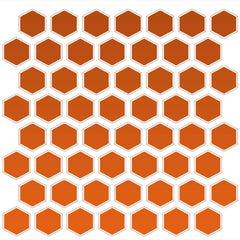 Daltile Color Wheel Mosaic 12" X 14" Hexagon Glossy Orange Burst