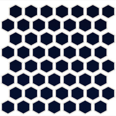 Daltile Color Wheel Mosaic 12" X 14" Hexagon Glossy Navy