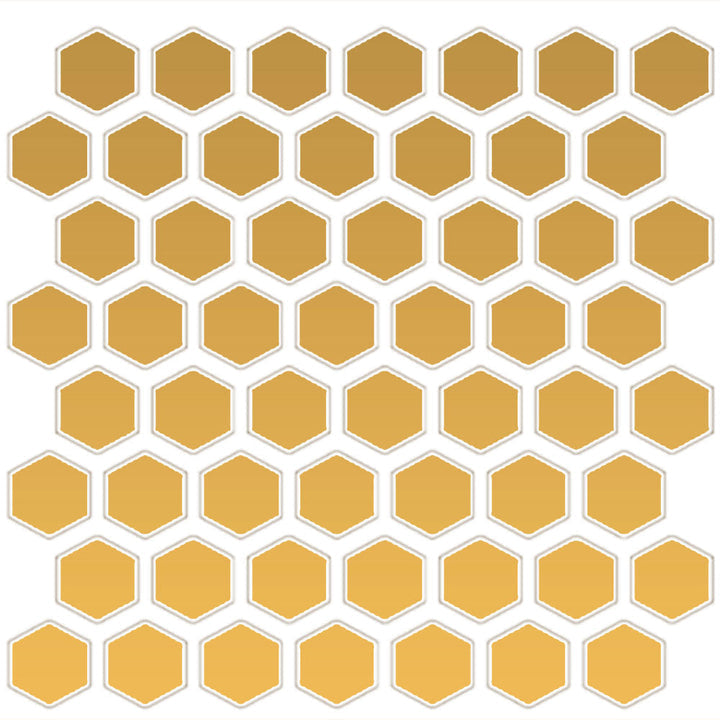 Daltile Color Wheel Mosaic 12" X 14" Hexagon Glossy Mustard
