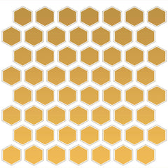 Daltile Color Wheel Mosaic 12" X 14" Hexagon Glossy Mustard