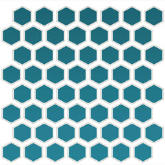 Daltile Color Wheel Mosaic 12" X 14" Hexagon Glossy Ocean Blue