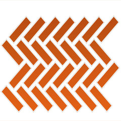 Daltile Color Wheel Mosaic 1" X 3" Herringbone Glossy Orange Burst