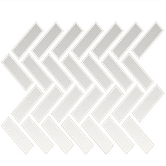 Daltile Color Wheel Mosaic 1" X 3" Herringbone Matte Matte Arctic White