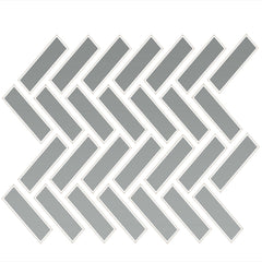 Daltile Color Wheel Mosaic 1" X 3" Herringbone Glossy Desert Gray