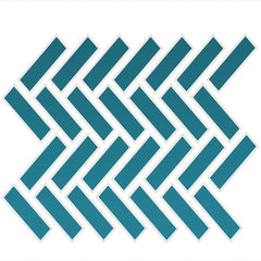 Daltile Color Wheel Mosaic 1" X 3" Herringbone Glossy Ocean Blue
