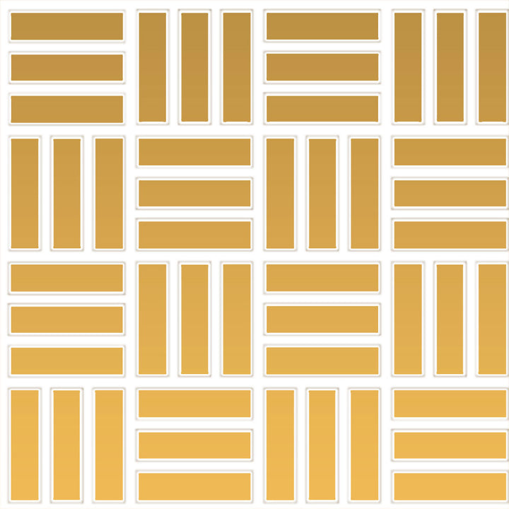 Daltile Color Wheel Mosaic 1" X 3" Lattice Weave Glossy Mustard