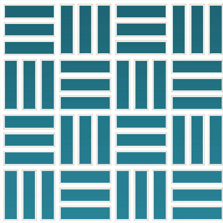 Daltile Color Wheel Mosaic 1" X 3" Lattice Weave Glossy Ocean Blue
