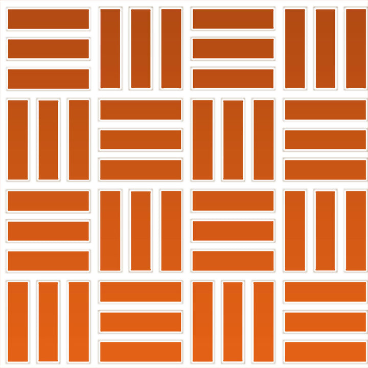 Daltile Color Wheel Mosaic 1" X 3" Lattice Weave Glossy Orange Burst