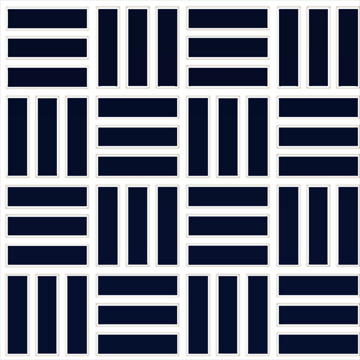 Daltile Color Wheel Mosaic 1" X 3" Lattice Weave Glossy Navy