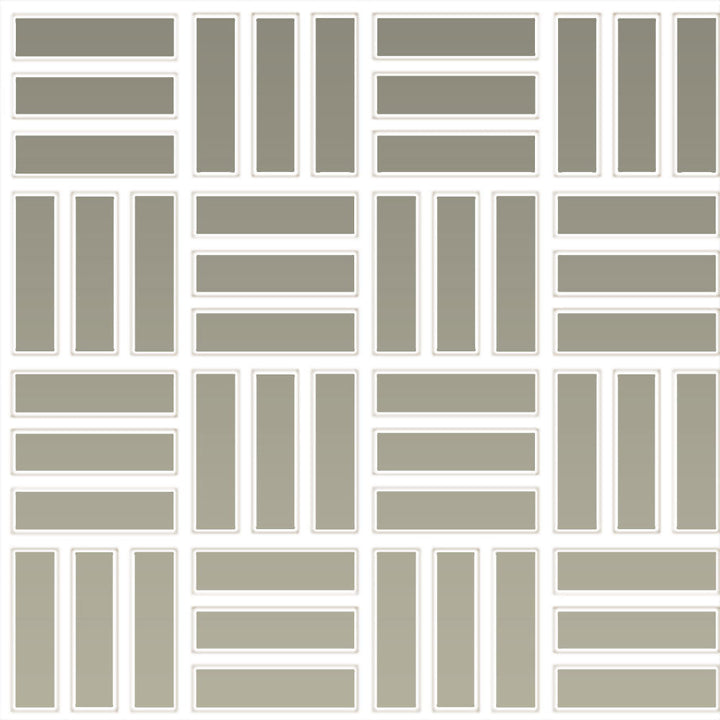 Daltile Color Wheel Mosaic 1" X 3" Lattice Weave Glossy Architectural Gray
