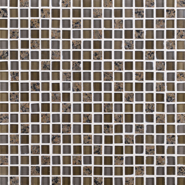 Daltile Granite Radiance 12" X 12" Straight Joint Mosaic Tropical Brn Bl