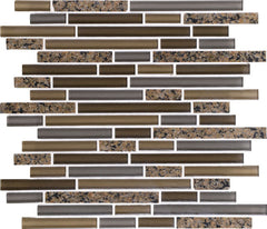 Daltile Granite Radiance 12" X 12" Random Linear Mosaic Tropical Brn Bl