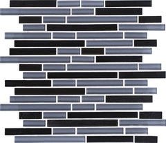 Daltile Granite Radiance 12" X 12" Random Linear Mosaic Absolute Blk Bl