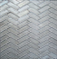 Daltile Illuminary 1" X 3" Herringbone Mosaic Silverlight