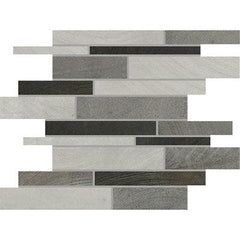 Daltile Ironcraft 12" X 12" Random Interlocking Mosaic Grey Black Blend