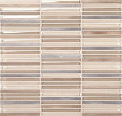 Daltile Fanfare Lucent Skies 12" X 12" Stacked Mosaic Sunlit Dawn
