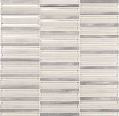 Daltile Fanfare Lucent Skies 12" X 12" Stacked Mosaic Celestial Winter