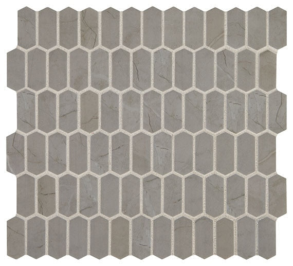 Daltile Fanfare Statuette 1" X 2" Picket Mosaic Paloma Gray