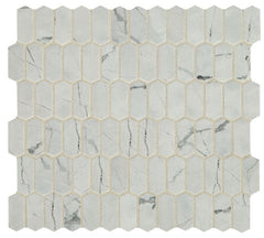 Daltile Fanfare Statuette 1" X 2" Picket Mosaic Silver Satin