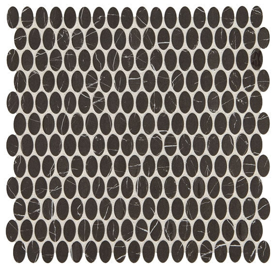 Daltile Fanfare Statuette 12" X 12" Oval Mosaic Night Shade