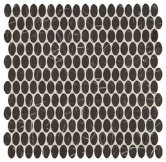 Daltile Fanfare Statuette 12" X 12" Oval Mosaic Night Shade