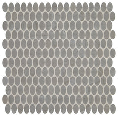 Daltile Fanfare Statuette 12" X 12" Oval Mosaic Paloma Gray