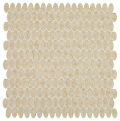 Daltile Fanfare Statuette 12" X 12" Oval Mosaic Harbor Beige
