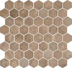 Daltile Fanfare Vintage Hex 12" X 12" Hexagon Mosaic Relic Umber
