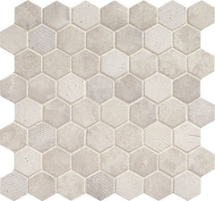 Daltile Fanfare Vintage Hex 12" X 12" Hexagon Mosaic Wisdom White