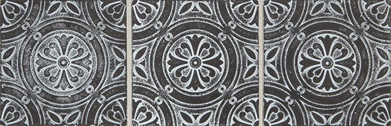 Daltile Vintage Metals 4" X 4" Deco Rosette Whitewash Iron