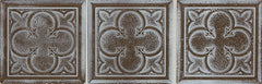 Daltile Vintage Metals 4" X 4" Deco Clover Whitewash Classic Bronze