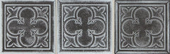 Daltile Vintage Metals 4" X 4" Deco Clover Whitewash Iron