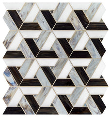 Daltile Fanfare 1" X 3" Trapezoid Mosaic Midnight Dream