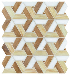 Daltile Fanfare 1" X 3" Trapezoid Mosaic Heirloom Gold
