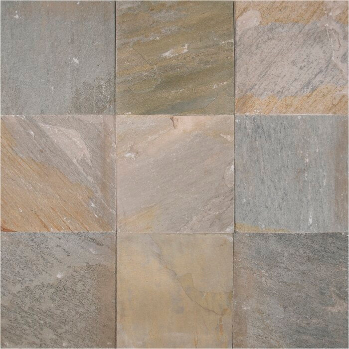MS International Slate And Quartzite 12" x 12" Gauged Golden White