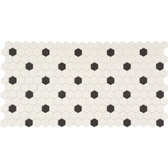 Daltile Keystones 12" X 21" Hexagon Arctic White/Black