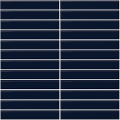 Daltile Color Wheel Mosaic 12'' X 10'' Straight 1'' X 6'' Glossy Navy