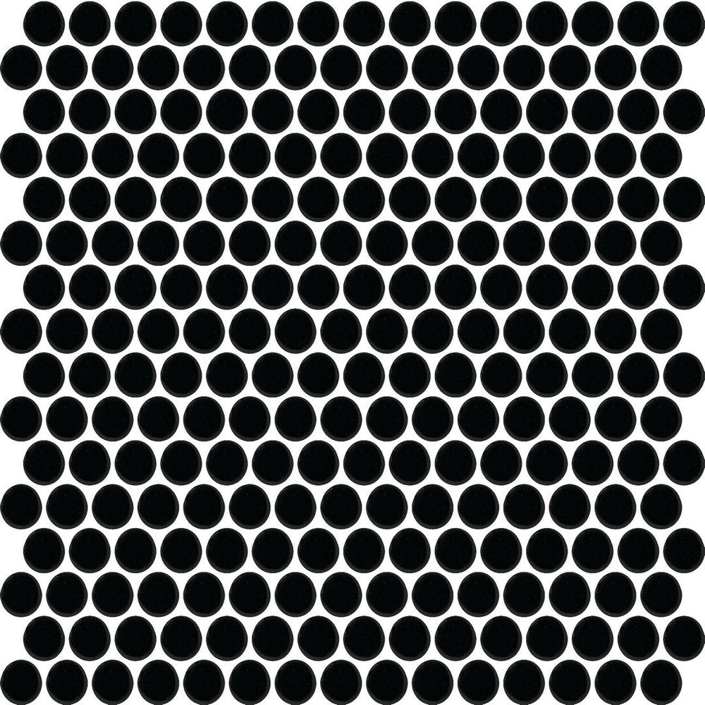 Daltile Color Wheel Mosaic 13'' X 11'' Penny Matte Matte Black