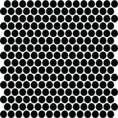 Daltile Color Wheel Mosaic 13'' X 11'' Penny Matte Matte Black
