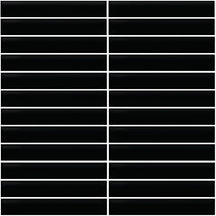Daltile Color Wheel Mosaic 12'' X 10'' Straight 1'' X 6'' Matte Matte Black