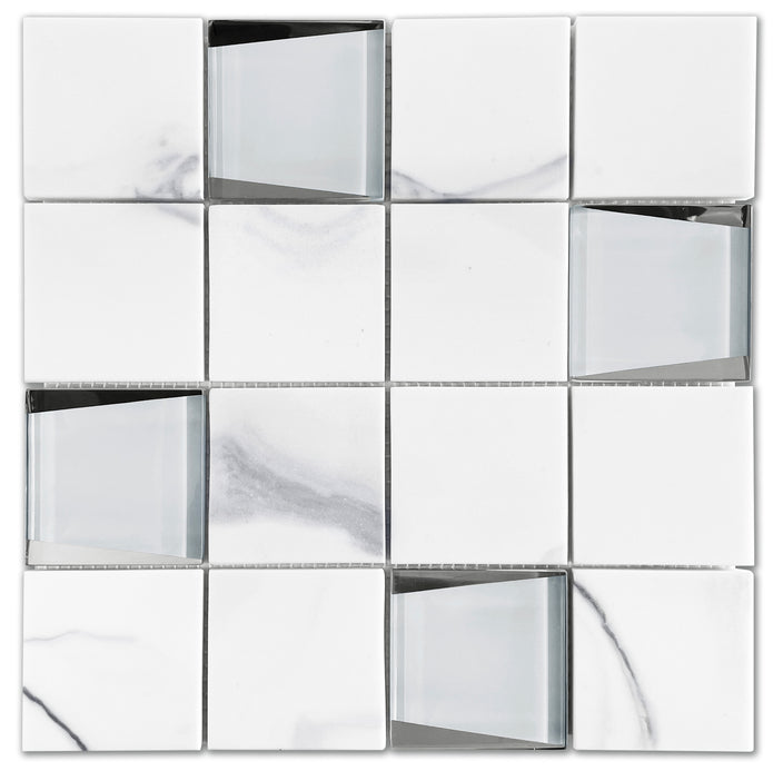 Emser L'Amour 12"x12" Mosaic 3"x3" White