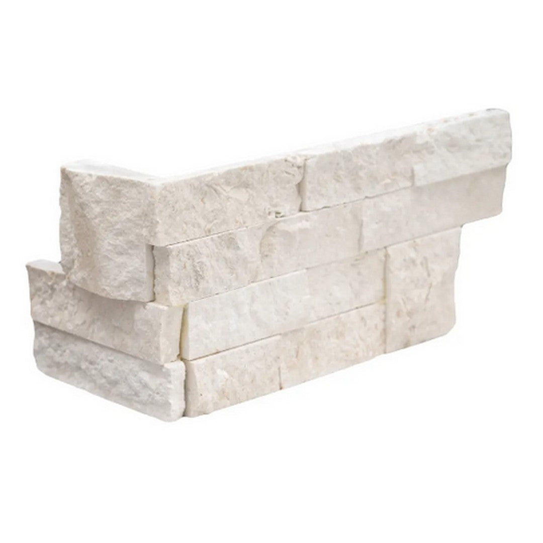 MS International Rockmount 6" x 18" Ledger Corner Mayra White Limestone