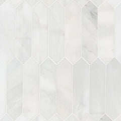 MS International Natural Stone Marble 3" x 12" Picket Honed Arabescato Cararra