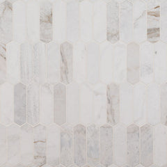 MS International Decorative Mosaic 12" x 12" Picket Arabescato Venato White