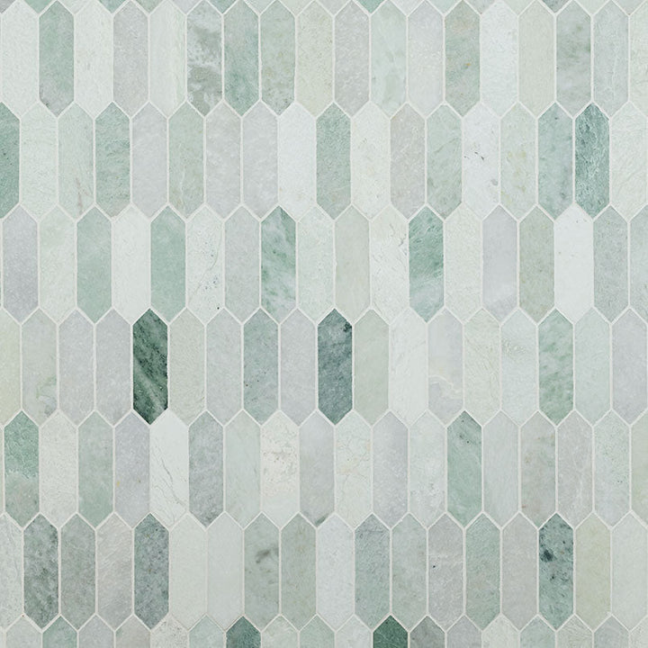 MS International Decorative Mosaic 12" x 12" Picket Icelandic Green