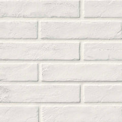 MS International Brickstone 2" x 10" Brick Matte White