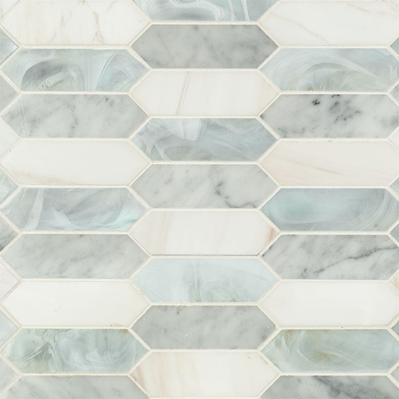MS International Decorative Mosaic 12" x 12" Picket Cienega Springs
