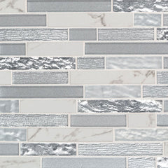 MS International Decorative Mosaic 12" x 12" Interlocking Whistler Ice