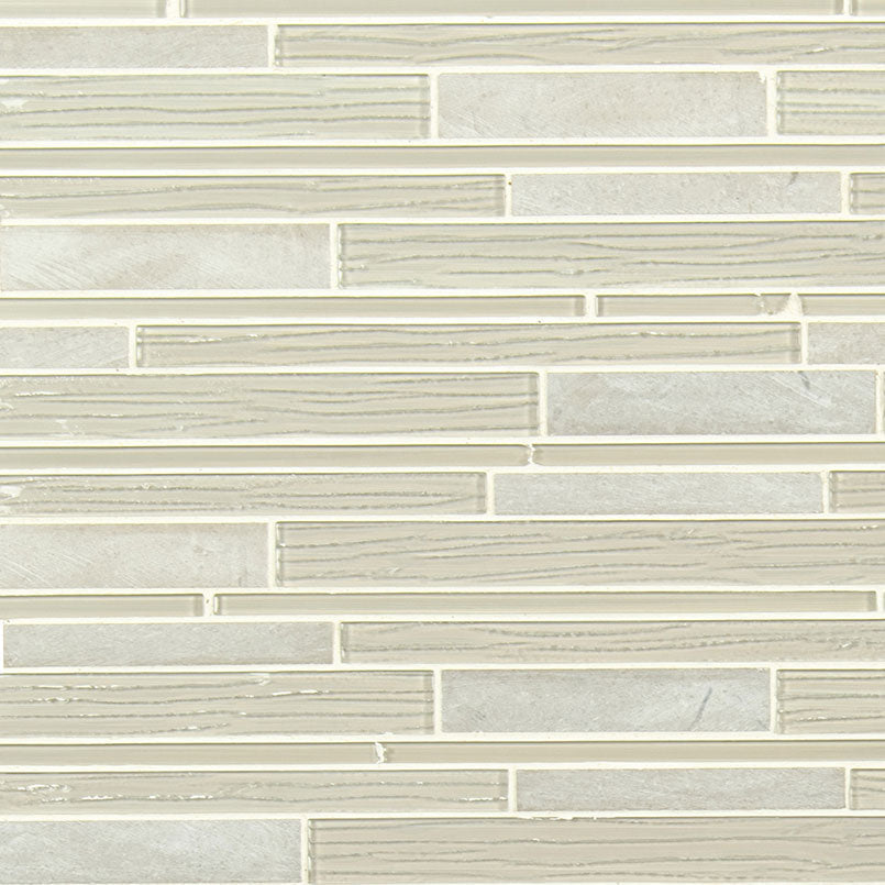 MS International Decorative Mosaic 12" x 12" Interlocking Snowcap Blend