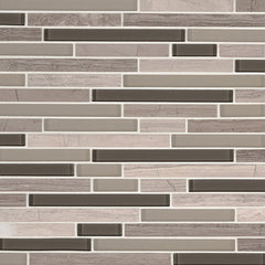 MS International Decorative Mosaic 12" x 12" Interlocking Modello Grigio